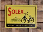Solex word hier verkocht geel reclamebord van metaal deco, Info@deconoord.nl, Deco Noord, Nieuw, Ophalen of Verzenden