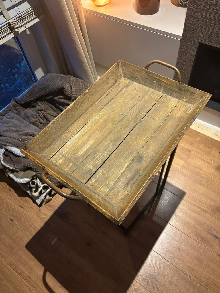 Houten Plateau, Ophalen of Verzenden, Gebruikt, Rechthoekig, Hout