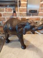 Decoratieve olifant van leer, Ophalen of Verzenden, Gebruikt, Beeldje of Figuurtje