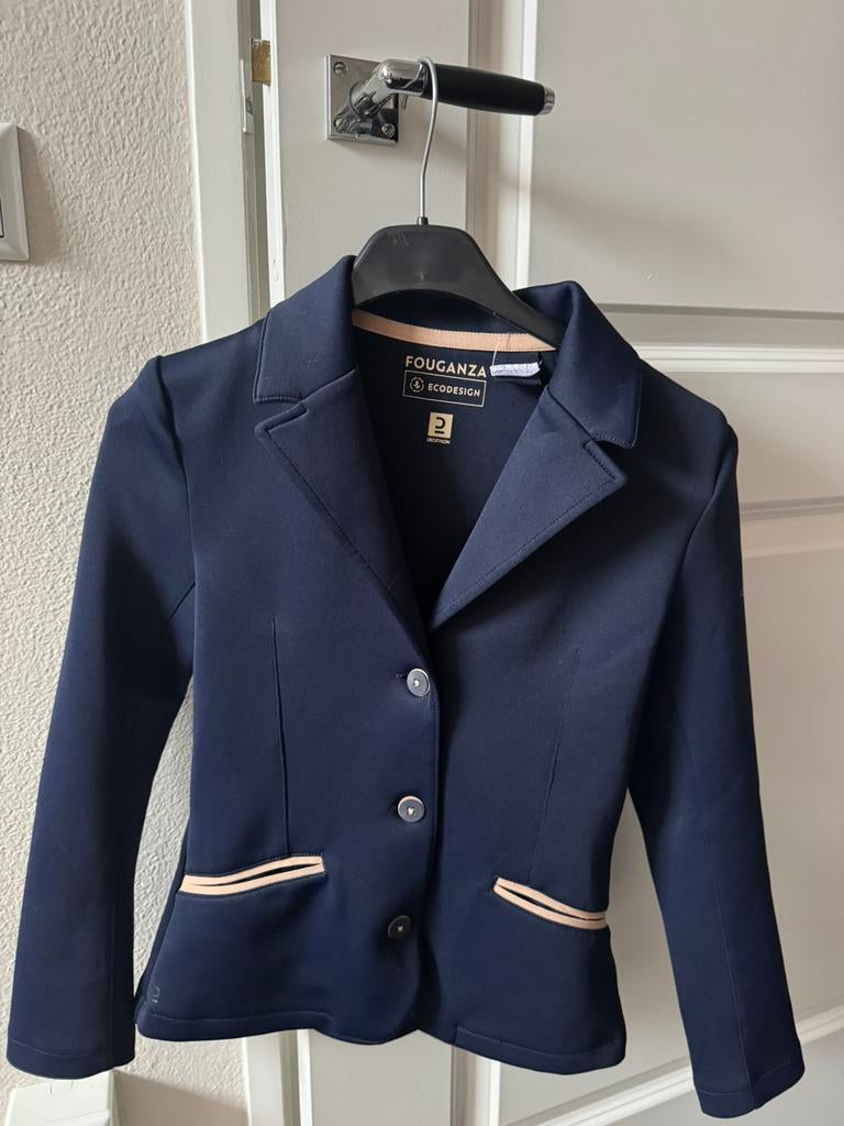 Paardrij colbertje blauw Fougano maat voor 8/9 jaar, Dieren en Toebehoren, Paardrijkleding, Ophalen of Verzenden, Zo goed als nieuw