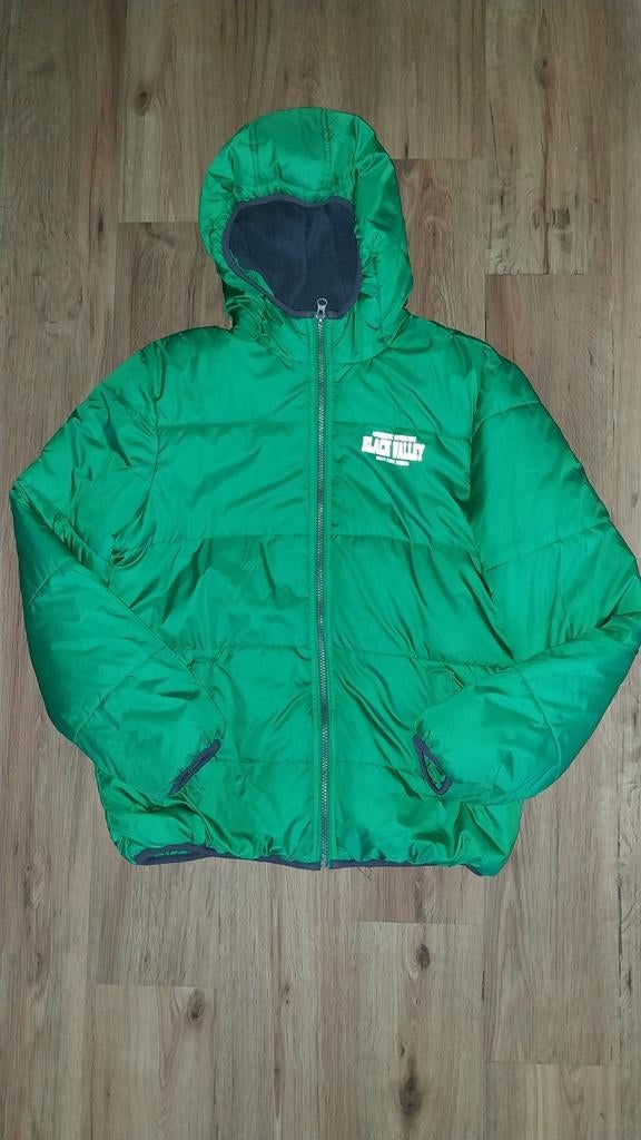 Groene winterjas met capuchon - Here + There 158 164, Kinderen en Baby's, Kinderkleding | Maat 158, Gebruikt, Here + There, Jongen of Meisje