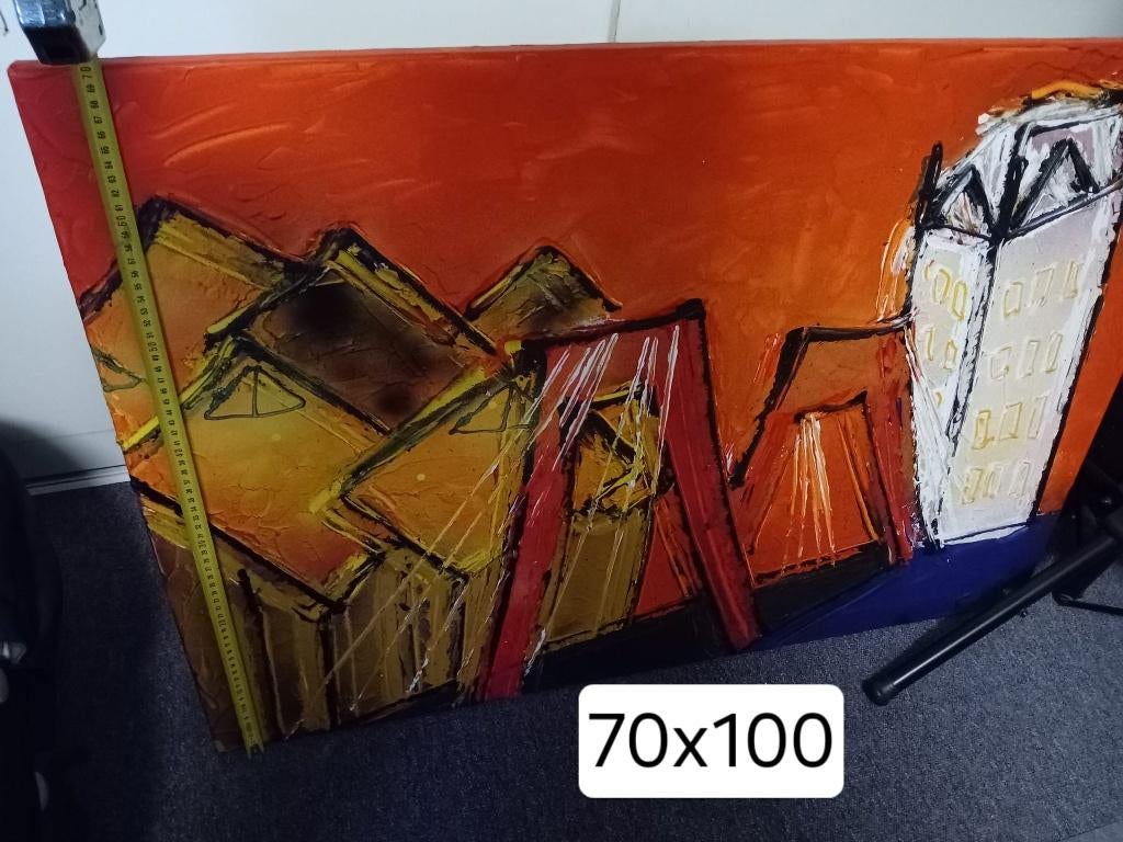 schilderij skyline Rotterdam, Antiek en Kunst, Ophalen