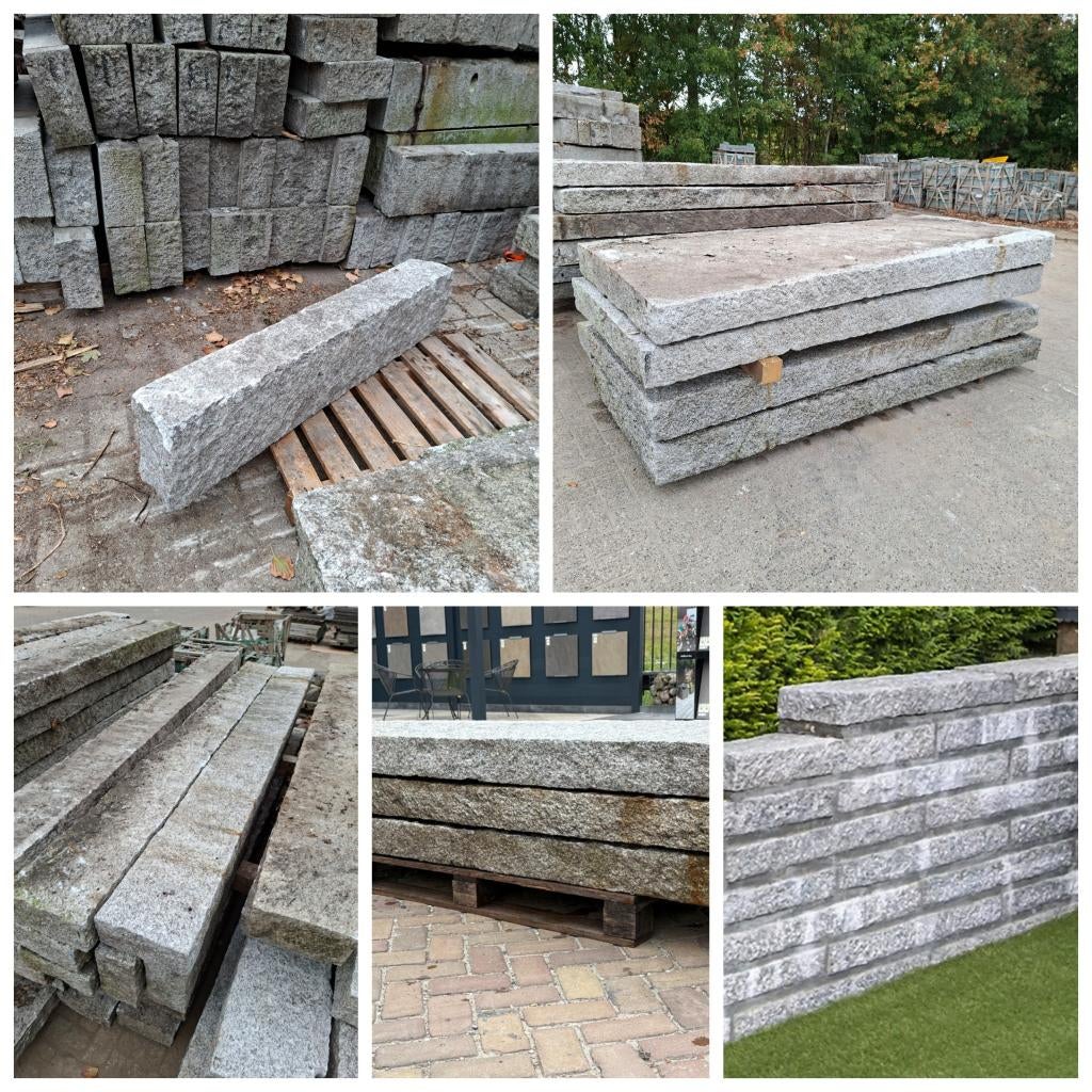 partij herbruik granieten banden en platen, Ophalen, Gebruikt, Overige typen, Natuursteen