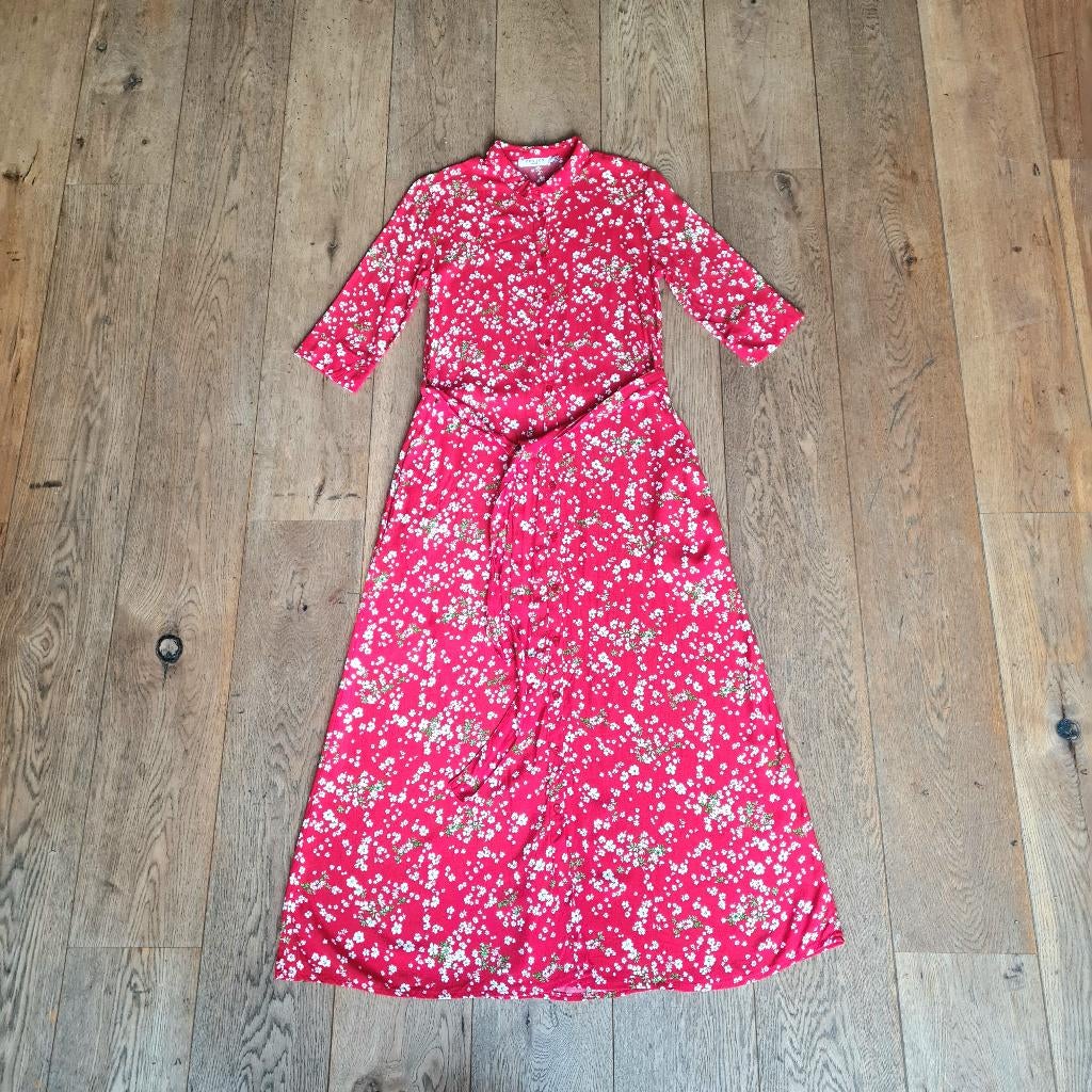 Rode Costes maxi-jurk met witte en groene bloemenprint, Kleding | Dames, Ophalen of Verzenden, Costes, Maat 34 (XS) of kleiner