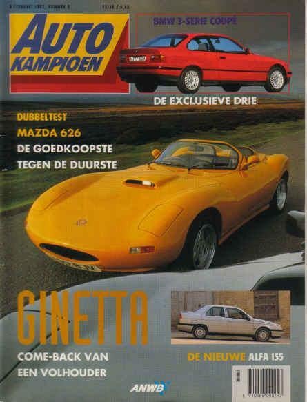 Autokampioen 3 1992 : Mazda 626 - Ginetta - Lancia Delta HF, Ophalen of Verzenden, Gelezen, Algemeen