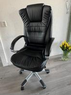 Lederen bureau/game stoel, Huis en Inrichting, Ophalen, Gebruikt, Zwart, Gaming bureaustoel