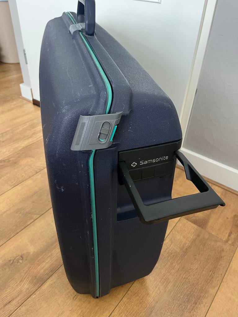 Samsonite Koffer - Stevige Reiskoffer met Cijferslot, Wieltjes, 30 cm of meer, Gebruikt, Blauw