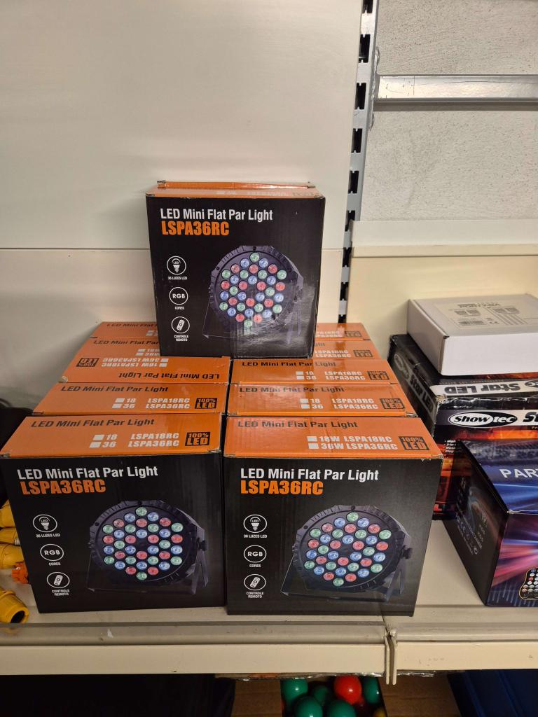 12x LED Parren 36x1W RGB - Nieuw in doos, Geluidgestuurd, -, Ophalen of Verzenden, Zo goed als nieuw