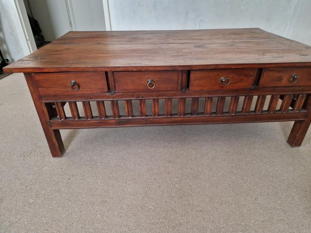 Teak houten salontafel, Huis en Inrichting, Tafels | Salontafels, Ophalen, 100 tot 150 cm, 50 tot 100 cm, Minder dan 50 cm