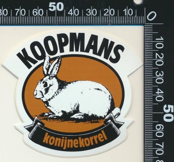 Sticker: Koopmans - Konijnekorrel, Ophalen of Verzenden, Zo goed als nieuw, Dier en Natuur