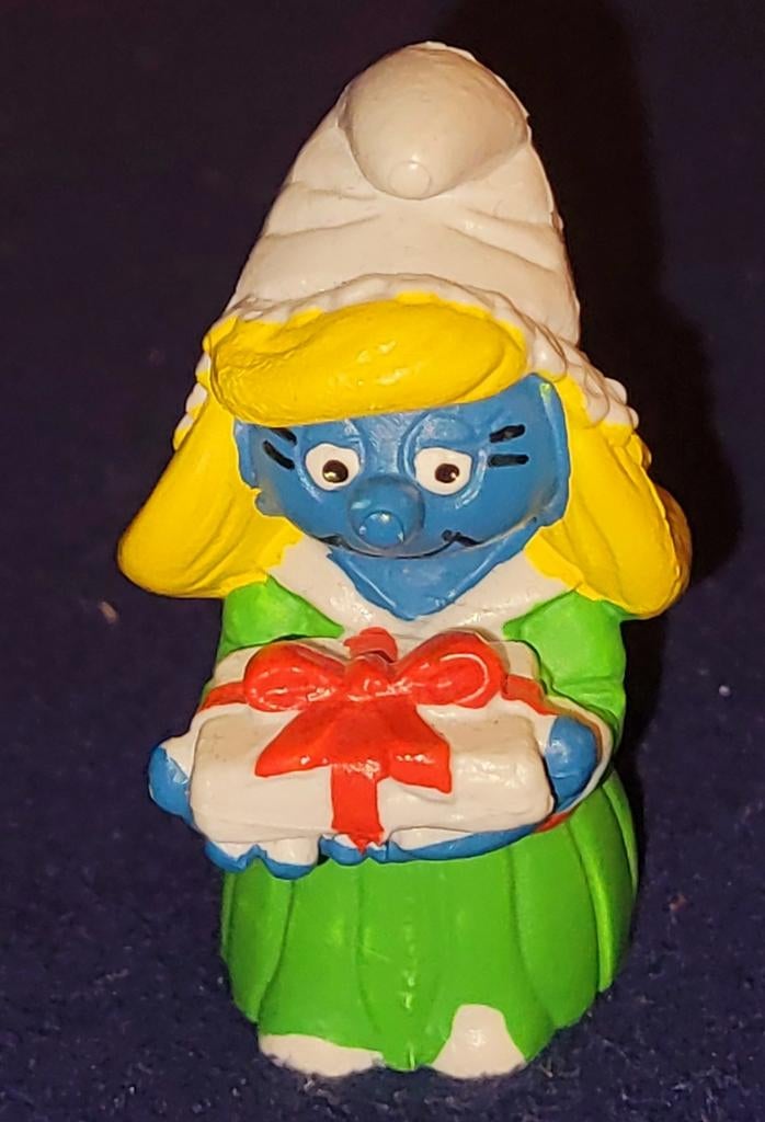 2.0200 Smurfen Kerst smurfin met pakje Schleich Portugal, Verzenden, Zo goed als nieuw, Smurfin, Poppetje, Figuurtje of Knuffel