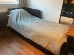 Flekke ikea bed zwart met uitschuifbaar logeerbed, 90 cm, Zwart, Tweepersoons, Ophalen of Verzenden