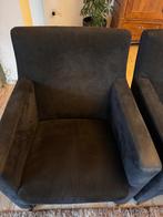 2 leolux dolcinea fauteuils in zwart alcantare, Ophalen, Gebruikt, 75 tot 100 cm, 50 tot 75 cm