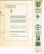 Herinneringsprogammaboekje 70e verjaardag Rambonnet 1934, Verzamelen, Scouting, Ophalen of Verzenden, Gebruikt, Boek of Tijdschrift