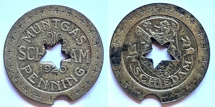 Schiedam Gasmunt, Postzegels en Munten, Penningen en Medailles, Verzenden, Overige materialen, Nederland