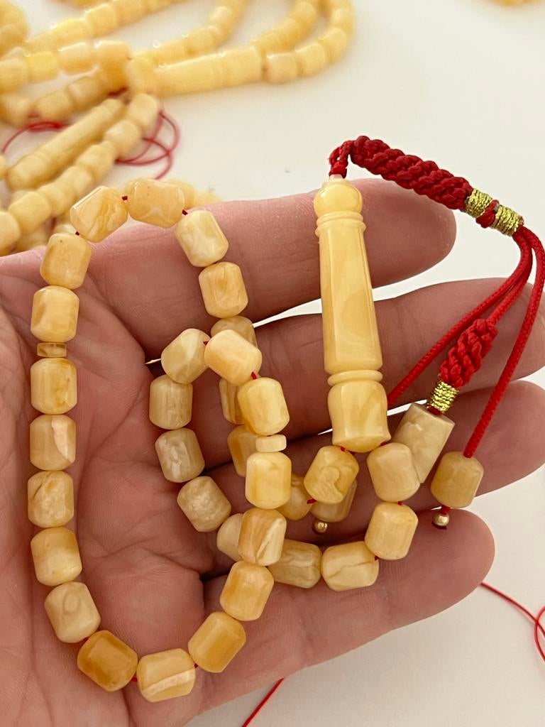 Gebedskralen Tasbih Misbaha - Amberkleurig, Ophalen of Verzenden, Zo goed als nieuw, Geel, Overige materialen