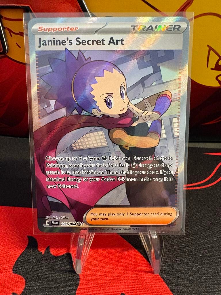 Pokemon kaart Janine's Secret Art 088/064, Ophalen of Verzenden, Zo goed als nieuw, Losse kaart, Foil
