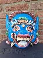 Handgesneden Balinees masker - Blauwe demon, Ophalen of Verzenden