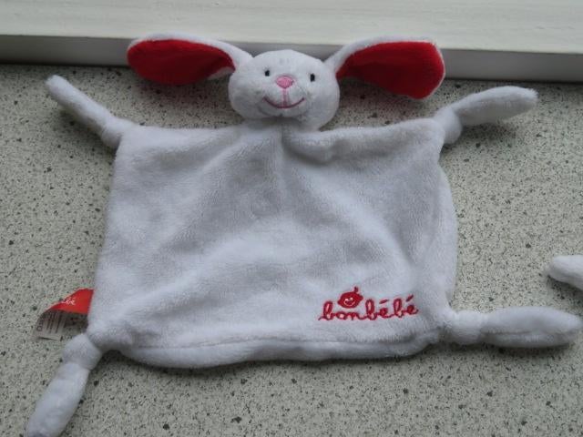 3 X Knuffeldoek konijn of konijntje merk Bonbébé, Ophalen of Verzenden, Zo goed als nieuw, Konijn