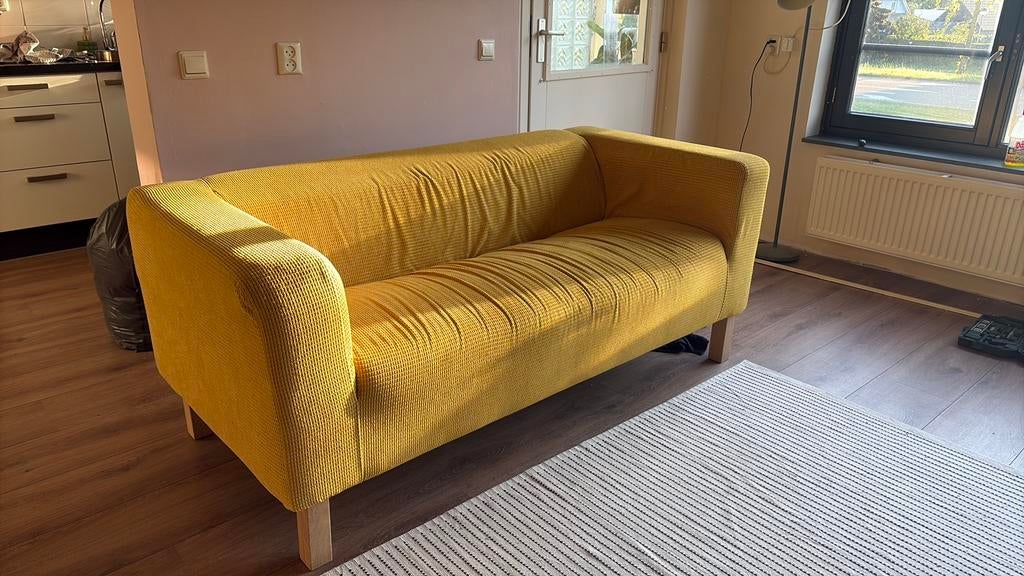 IKEA kippan bank geel, Ophalen, Gebruikt, 150 tot 200 cm, Tweepersoons
