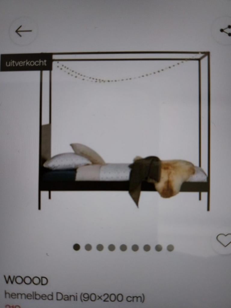 WOOOD Hemelbed Dani 90x200 cm, Ophalen, Gebruikt, 90 cm, Eenpersoons
