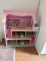 Leuk houten poppenhuis met meubels, Ophalen, Gebruikt, Poppenhuis