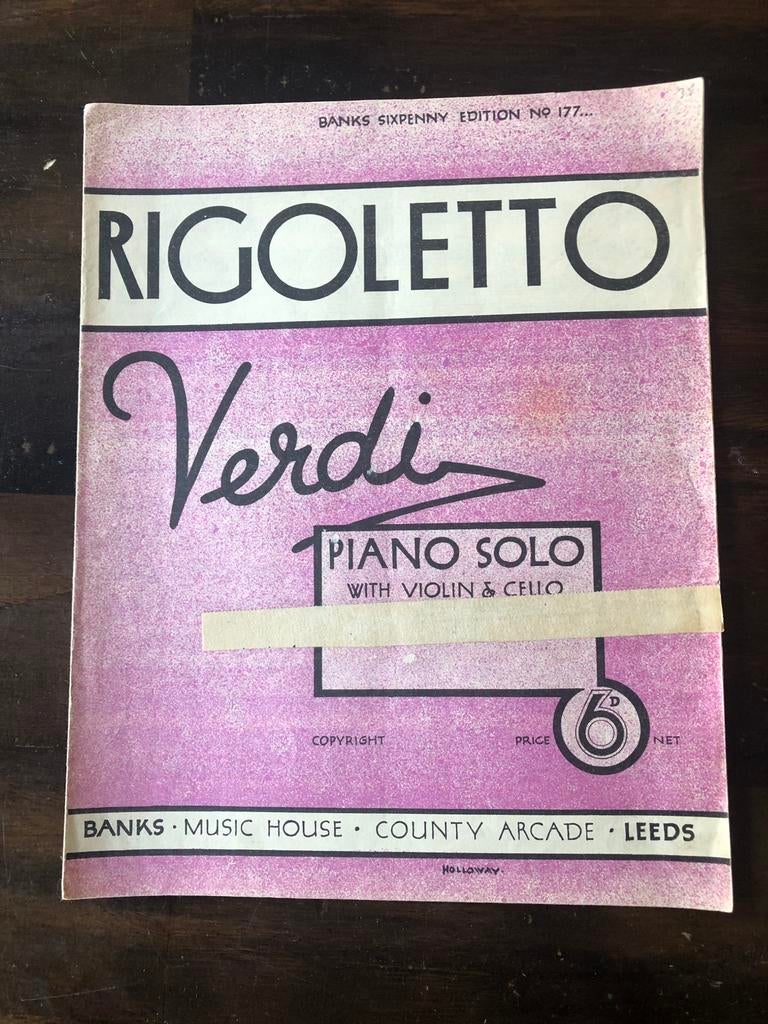 Bladmuziek Rigoletto van Verdi voor piano vello viool, Muziek en Instrumenten, Bladmuziek, Klassiek, Ophalen of Verzenden, Zo goed als nieuw