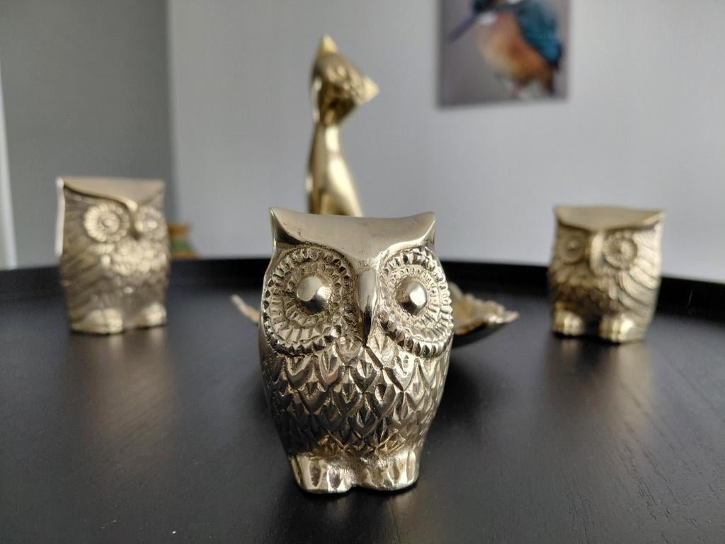Vintage messing uil, Antiek en Kunst, Ophalen of Verzenden