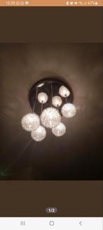 GEZOCHT DEZE HANGLAMP ZILVER 6 BOLLEN GAASDRAAD, Ophalen of Verzenden