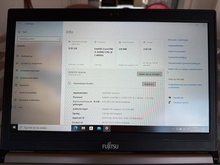 Fujitsu Lifebook E756 - i5-6300U, 8GB RAM, 238GB SSD, Computers en Software, Windows Laptops, Gebruikt, 13 inch, SSD, 2 tot 3 Ghz