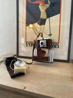 Antieke Agfa Isola fotocamera met flitser en lederen tas, Ophalen of Verzenden, Gebruikt, Compact, Overige Merken