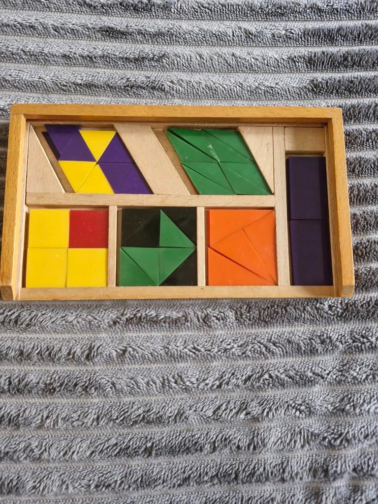 Vintage houden mozaïek puzzelset, Kinderen en Baby's, Speelgoed | Houten speelgoed, Ophalen of Verzenden, Gebruikt, Overige typen