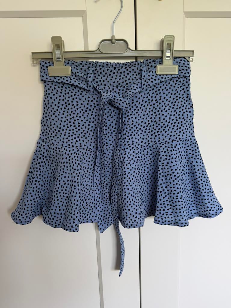 D-Zine blauwe broekrok met stippen maat 140/146 – zgan, Ophalen of Verzenden, Zo goed als nieuw, Meisje, Jurk of Rok