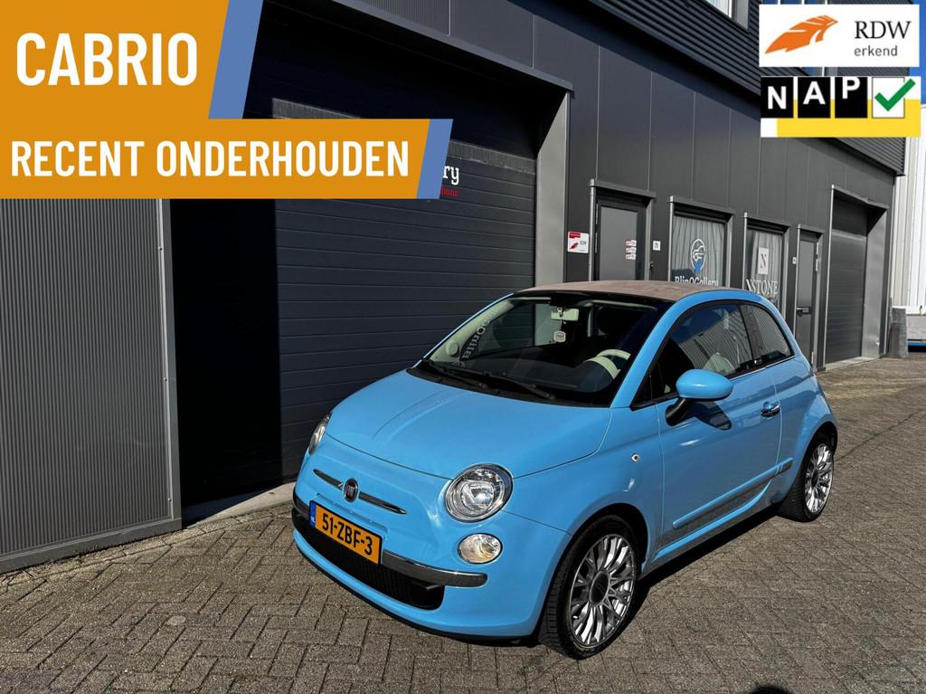 Fiat 500 0.9 TwinAir Lounge | Cabrio | Sensors | Leer|NW APK, Euro 5, 86 pk, Gebruikt, 31 €/maand