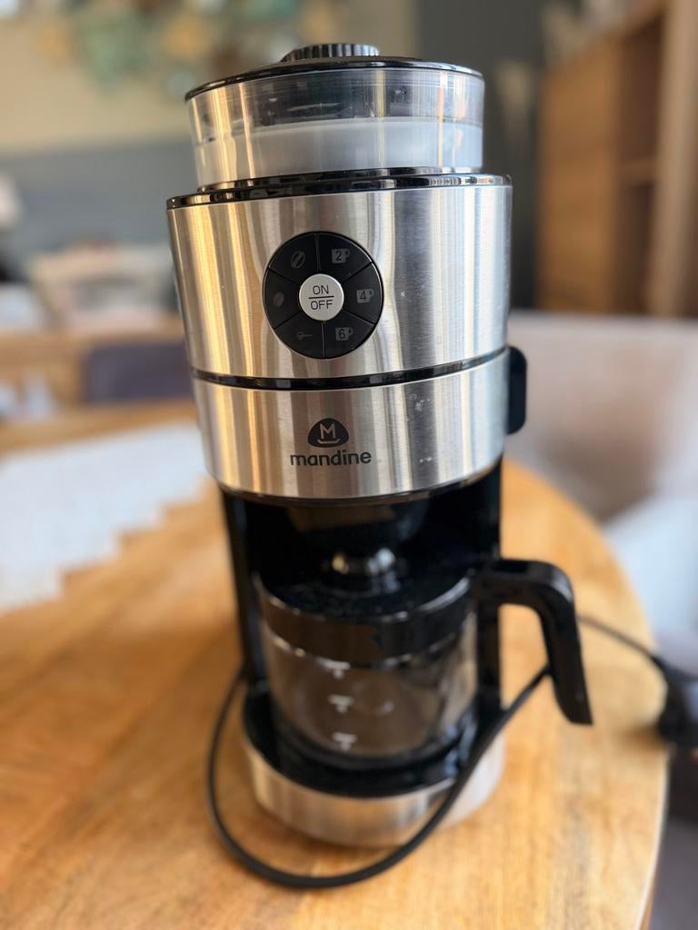 Mandine Koffiezetapparaat voor bonen en filterkoffie, Ophalen, Gebruikt, Koffiemachine, Gemalen koffie
