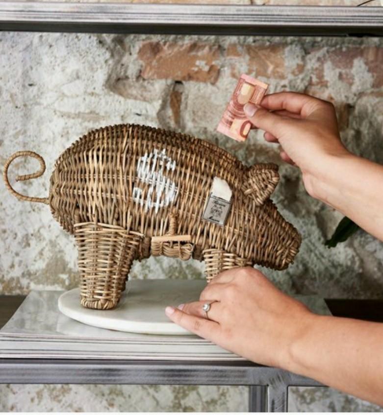 Riviera maison rustic rattan  money saver, Verzamelen, Ophalen, Nieuw, Hout, Dier