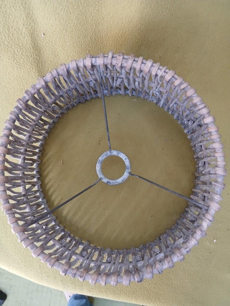 Rieten lampenkap, mandjes en hart decoratie, Huis en Inrichting, Ophalen of Verzenden, Zo goed als nieuw, Rond