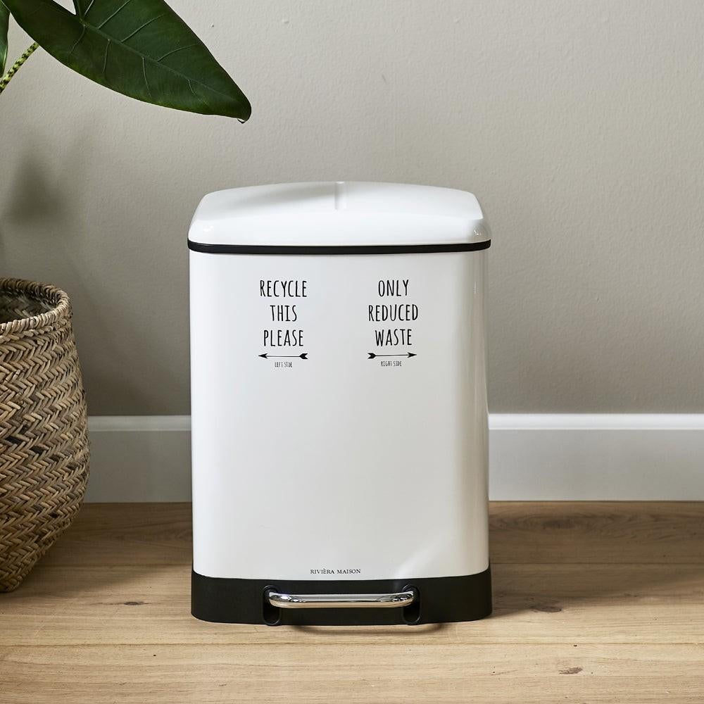 Rivièra Maison duo prullenbak wit/zwart, Huis en Inrichting, Woonaccessoires | Prullenbakken, Zo goed als nieuw, Kunststof, Ophalen