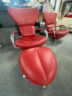 2 x Leolux Formi design draaifateuilmet1 poef, Vintage, 75 tot 100 cm, Ophalen of Verzenden, Zo goed als nieuw