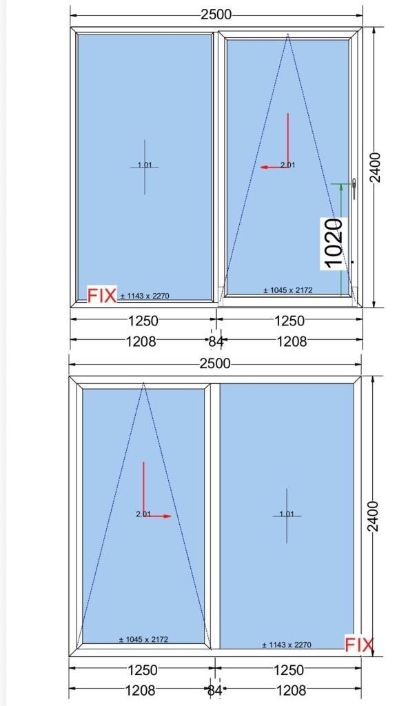 Kunststof schuifpui 2500 x 2400  HR++