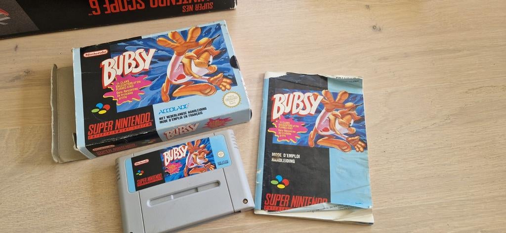 Bubsy - Super Nintendo SNES - Compleet met doos en boekje, Spelcomputers en Games, Games | Nintendo Super NES, Gebruikt, 1 speler