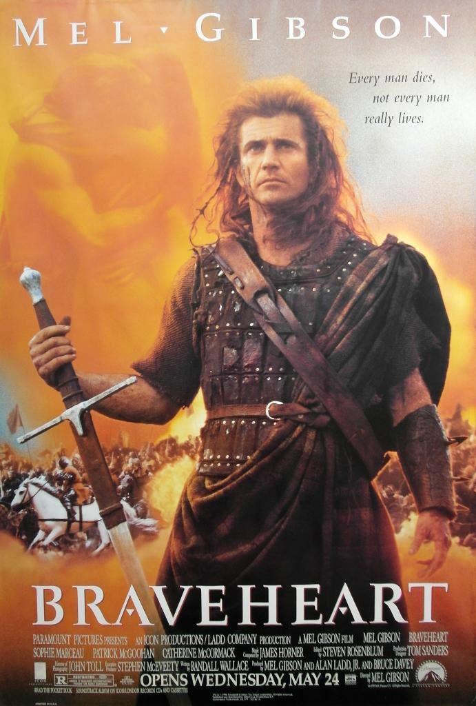 Filmposter Braveheart, Ophalen, Rechthoekig Staand, Zo goed als nieuw, A1 t/m A3