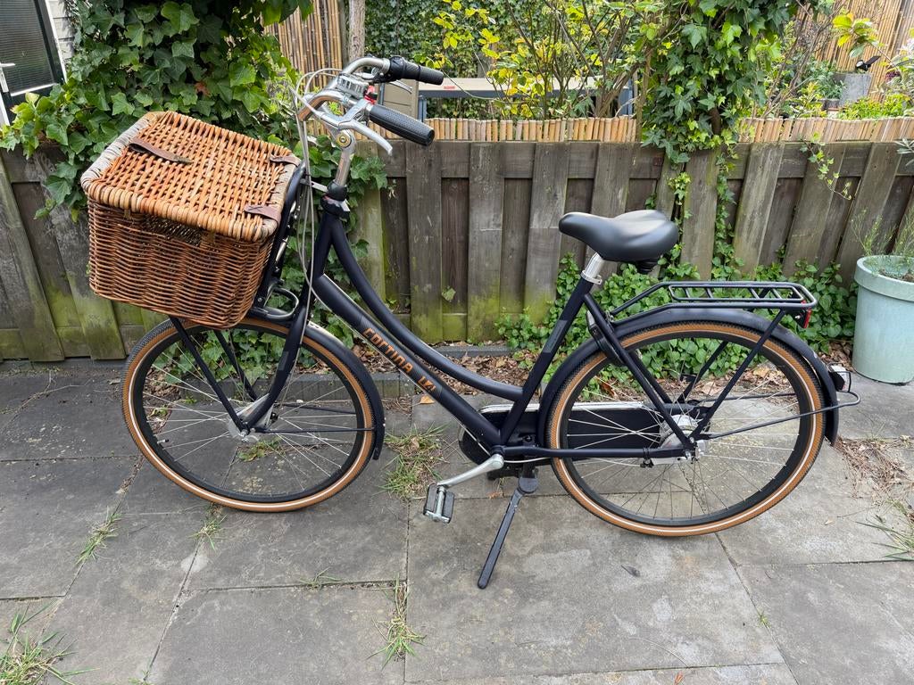 Cortina U4 Family D57 N7 Stadsfiets - Donkergrijs Mat, Terugtraprem, Gebruikt, Versnellingen, 56 cm of meer