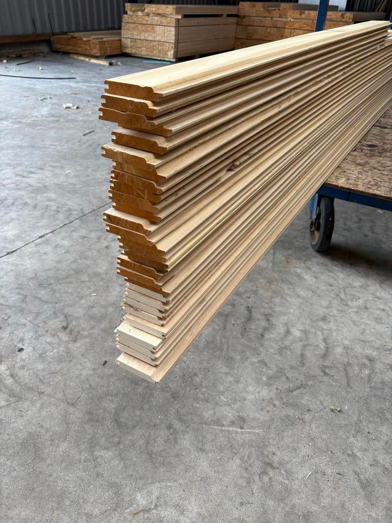 Sauna schroot abachi 77meter, Ophalen, Minder dan 25 mm, Nieuw, Plank