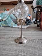 Decoratieve olielamp met gebarsten glazen bol, Ophalen of Verzenden