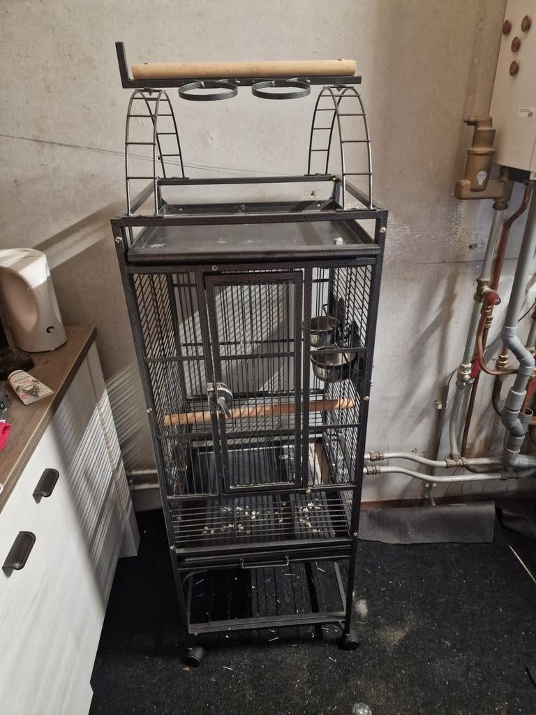 Hierbij papagaai kooi te koop, Dieren en Toebehoren, Vogels | Hokken en Kooien, Ophalen, Metaal, Vogelkooi