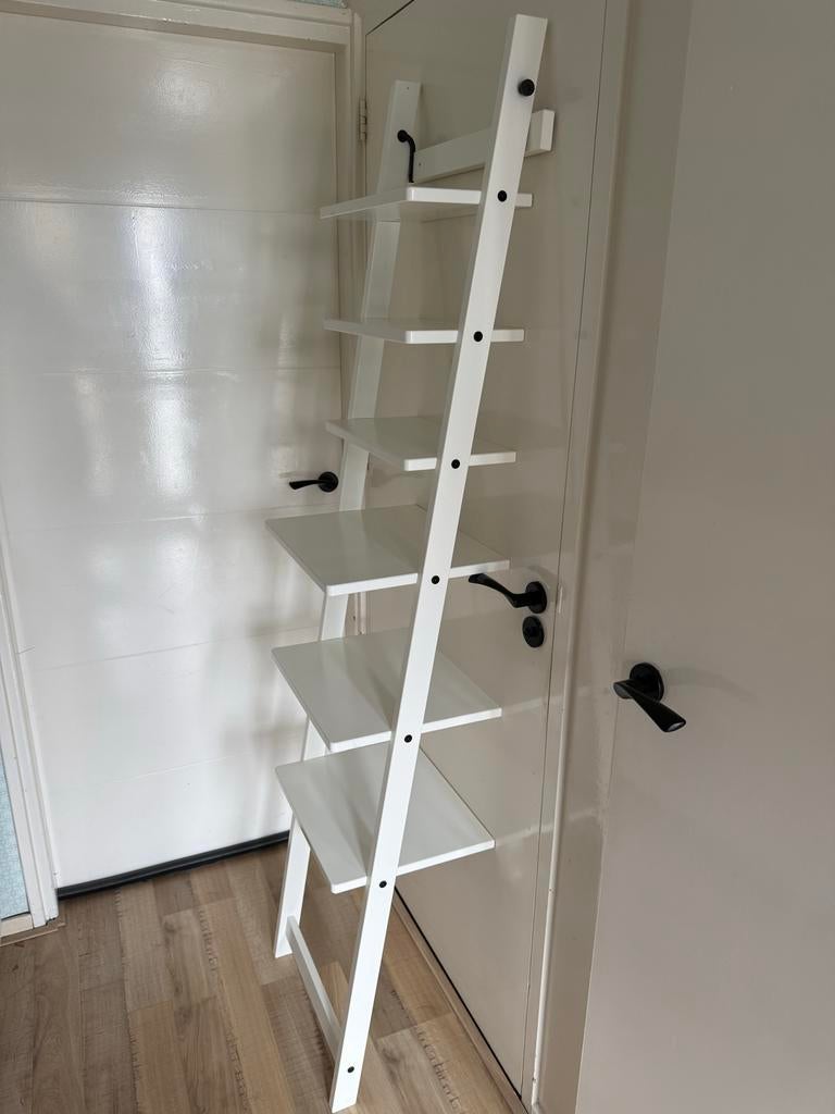 Witte badkamer kast / ladderrek met 5 planken, Ophalen, Gebruikt
