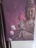 Wanddoek met Boeddha en Lotusbloemen, Ophalen of Verzenden, 75 tot 100 cm, 75 cm of meer, Print