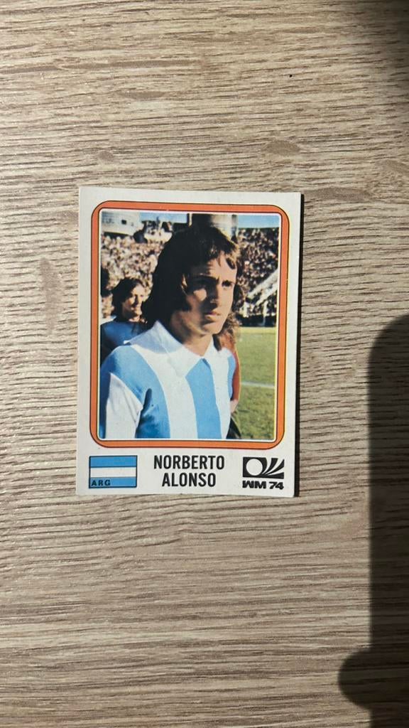 Panini München 74 plaatje Norberto Alonso WK 74, Ophalen of Verzenden, Zo goed als nieuw, Sticker