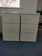 2 Vintage Ikea nachtkastjes hoogglans wit, Ophalen, Overige materialen, Minder dan 50 cm, Gebruikt